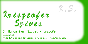 krisztofer szives business card